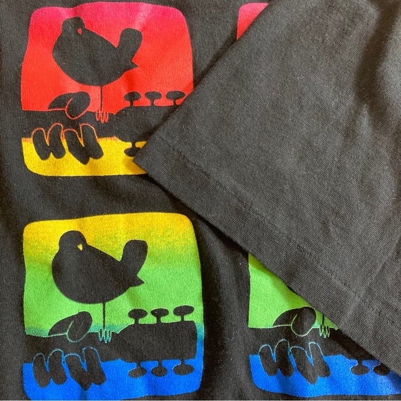 1994 Woodstock Music Festival Shirt Neon 90s Band GEM Tag Black XL Vintage